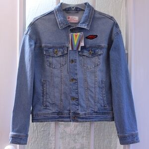 Takepride Blue Denim Button Up Long Sleeve Unisex Jean Jacket